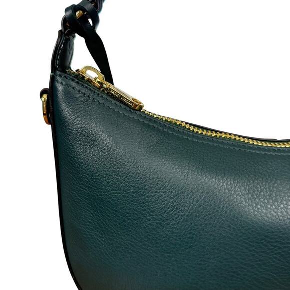 Radley London Teal Leather Hobo Shoulder Bag Purse Handbag Gold Tone Hardware - Picture 2 of 16